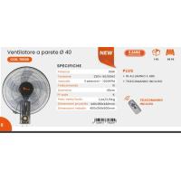 Vinco ventilatore parete 40cm 55w c-telecomando